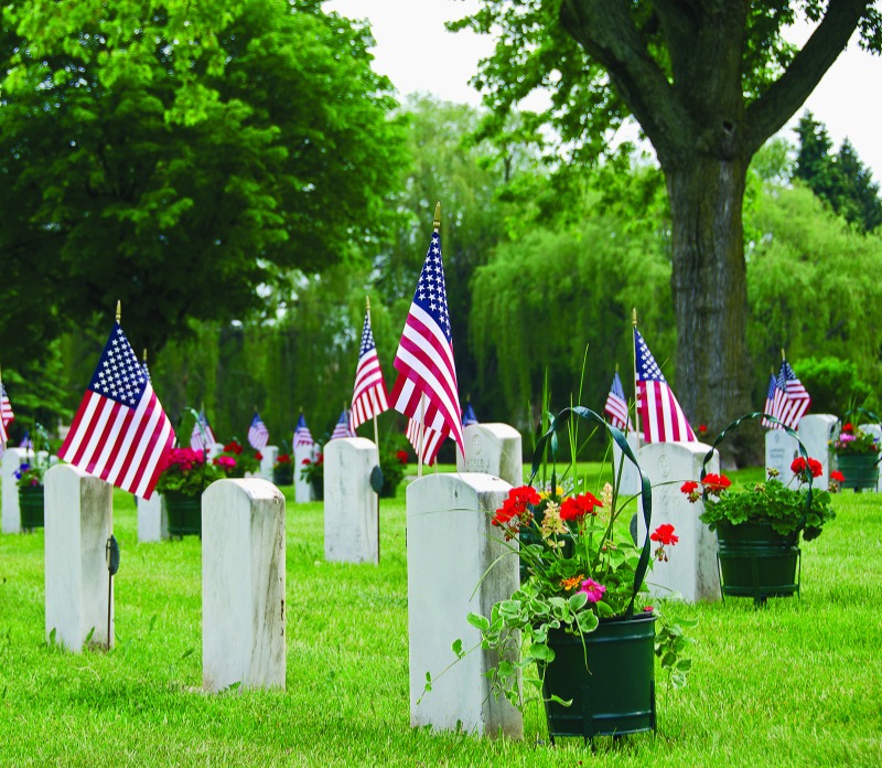 memorial day in a cemetery